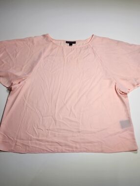 Blush Cape Sleeve Blouse XXL Flowy Minimalist Soft Feminine Top